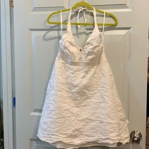 The Limited white cotton halter dress